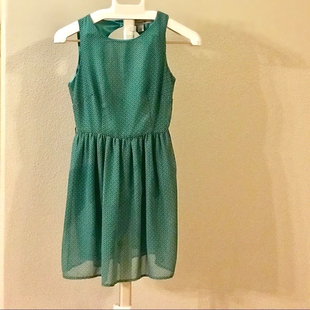 Turquoise Open Back Dress - Picture 1 of 2